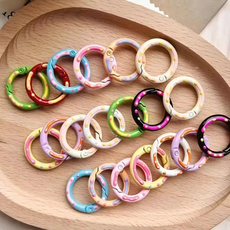 8-Pack Colorful Donut Spring Gate Key Rings & Carabiners