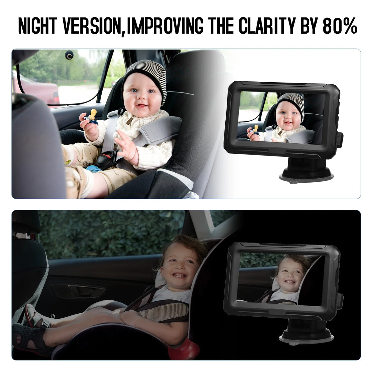 KKMOON 1080P Baby Car Monitor | 4.3" IPS & Night Vision