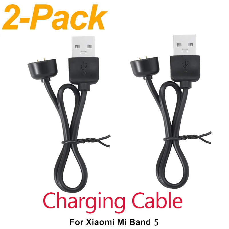 2-Pack USB Charger for Xiaomi Mi Band 5/6/7 & Amazfit Band 5