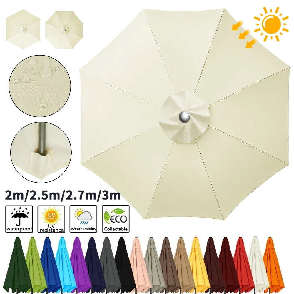 Waterproof Patio Umbrella Replacement Canopy 6 & 8 Rib