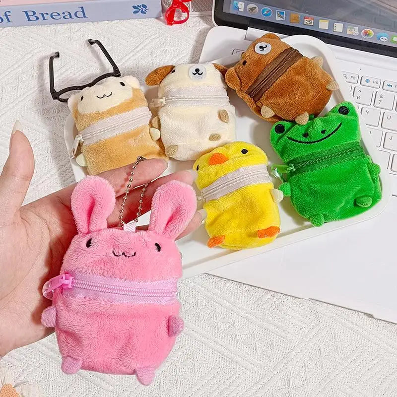 Mini Fluffy Rabbit Plush Coin Purse Keychain – Cute Pouch
