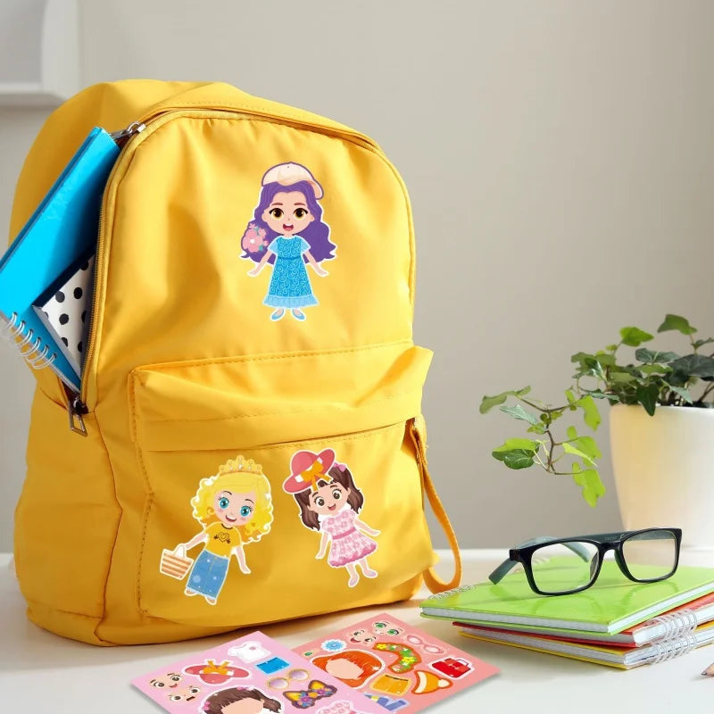 Funny Cartoon Boys Girls Dress Up Puzzle Stickers Kids DIY Make Face