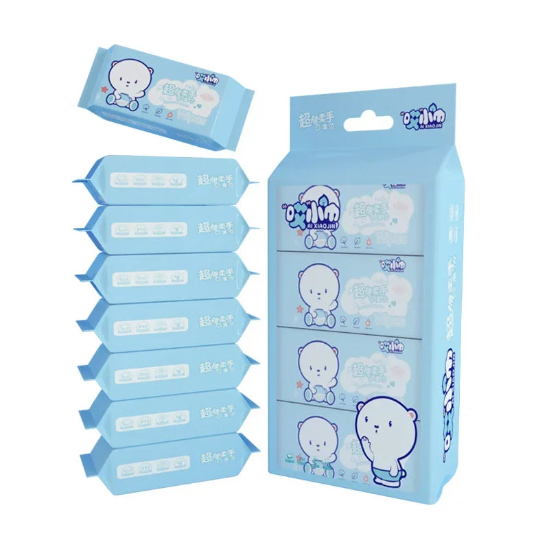 64pcs Mini Disposable Travel Wipes – Hand & Mouth Cleaning