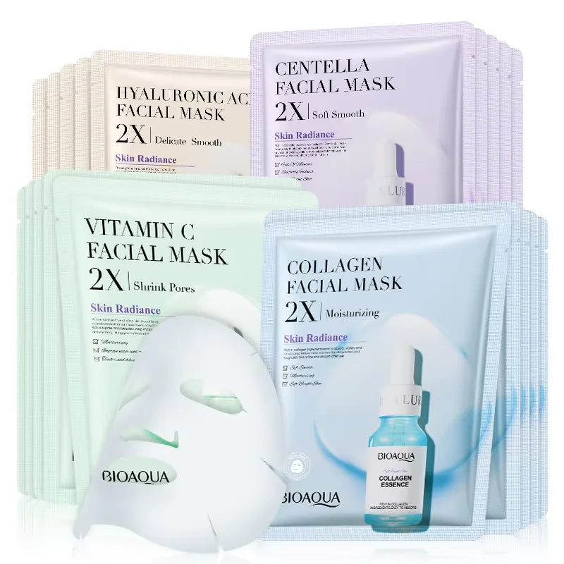 BIOAQUA Centella Collagen Hyaluronic Acid Sheet Mask 5–20PCS