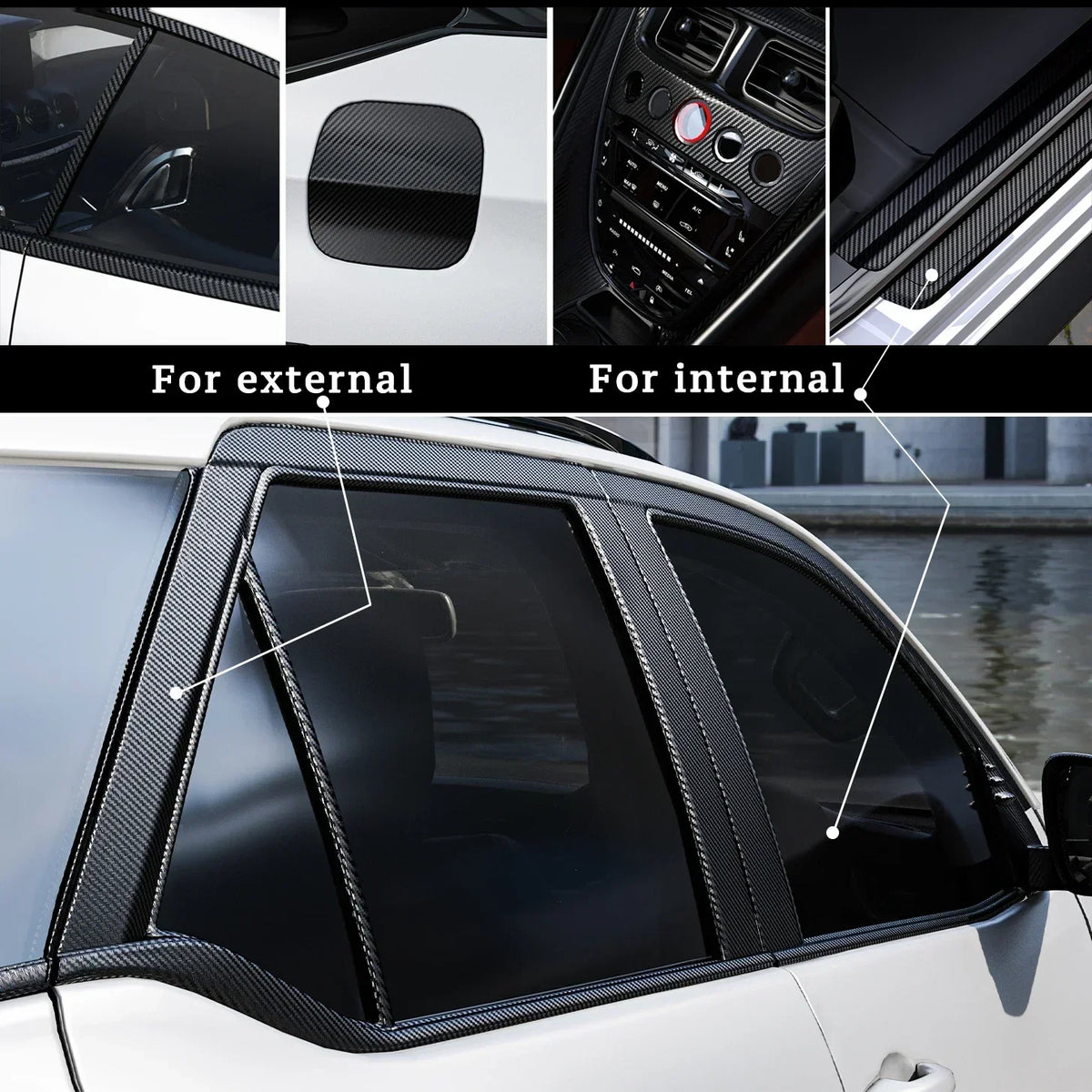 Nano Carbon Fiber 3D Car Wrap Tape – Door & Mirror Protector