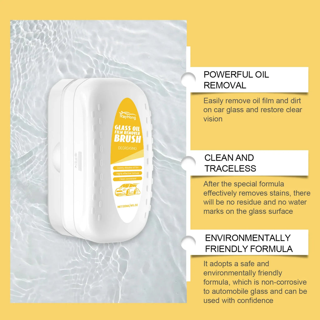 Car Glass Cleaning Brush – Oil Removal & Rain Repellent Coating