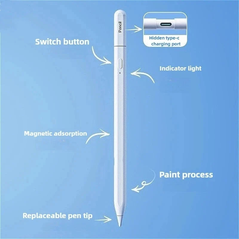 iPad Stylus Pen – Palm Rejection & Tilt, All iPad Models 2018–2025