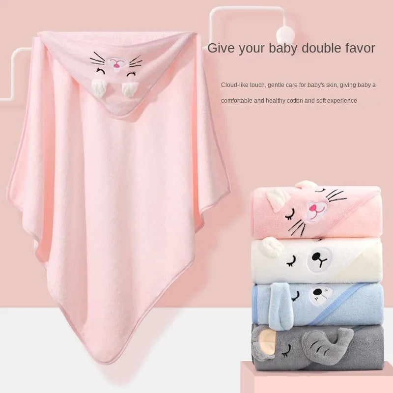 Baby Hooded Bath Towel | Soft Cotton Newborn Bathrobe 80x80cm
