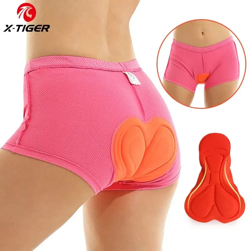 X-TIGER Women's 3D Padded MTB Cycling Underwear Shorts
