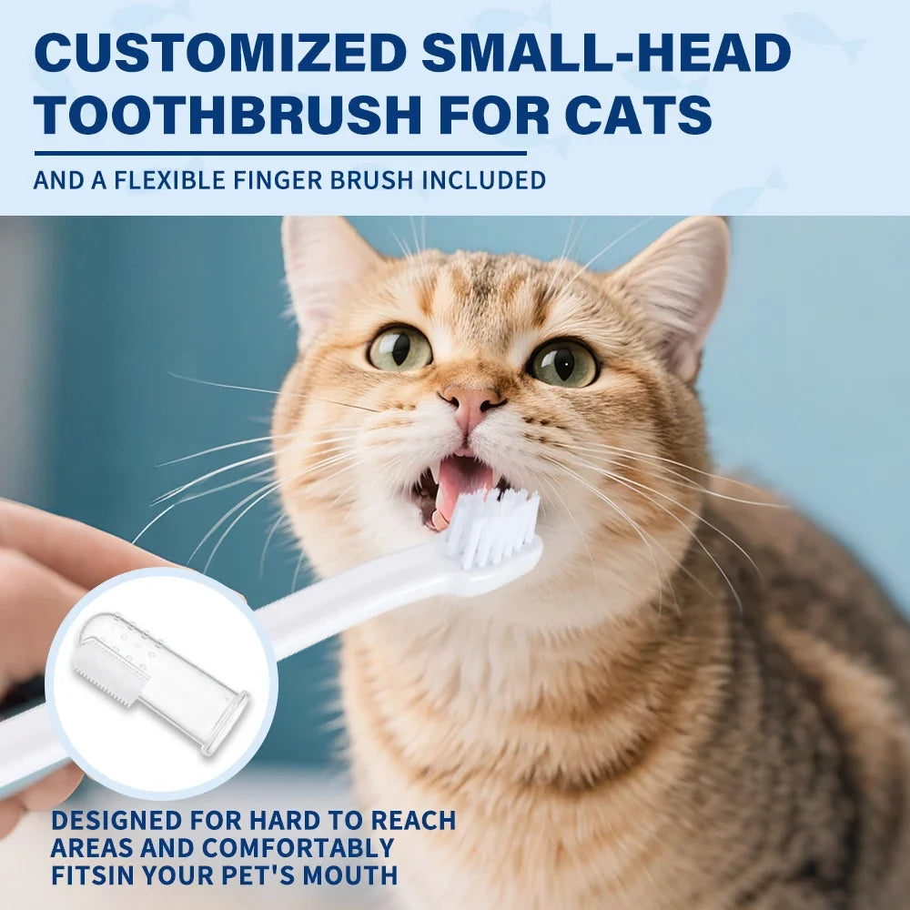 Pet Dental Care Kit – Toothpaste, Toothbrush & Finger Brush