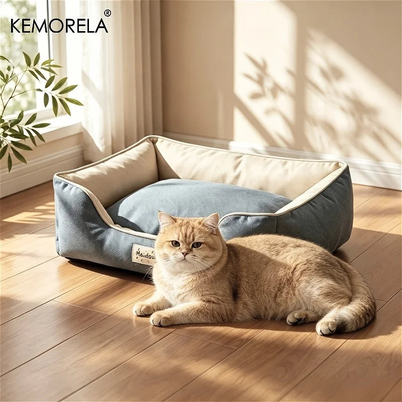 KEMORELA Four Season Cat & Dog Bed – Washable Anti-Slip Sofa