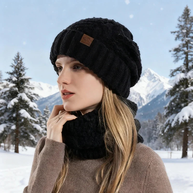 Thickened Winter Hat Scarf Ear Protection Beanie Shawl Men Women