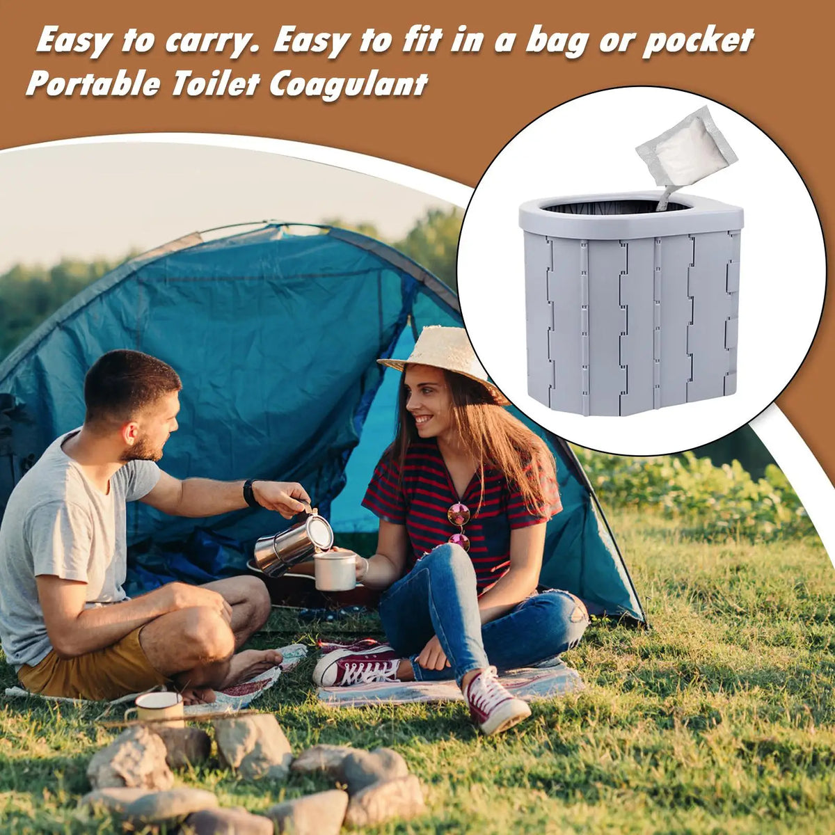 Portable Toilet Absorbent Powder 30 Pcs | Camping & Hiking
