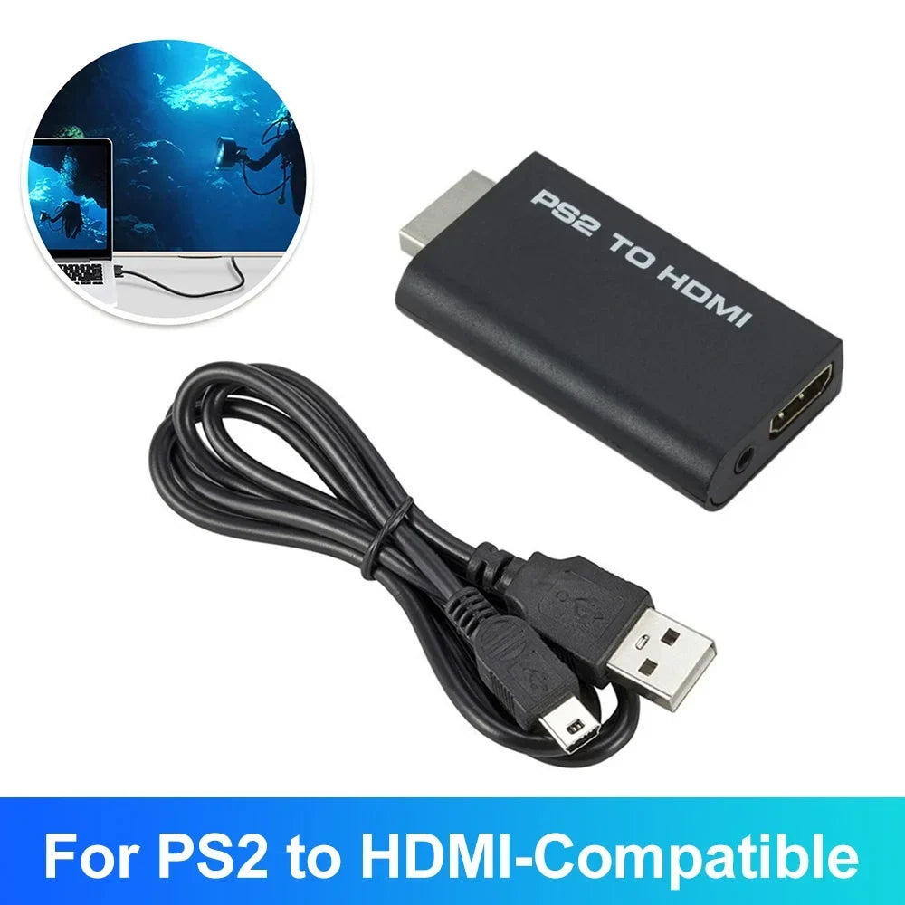 PS2 to HDMI Converter Adapter | 1080P HD + 3.5mm Audio
