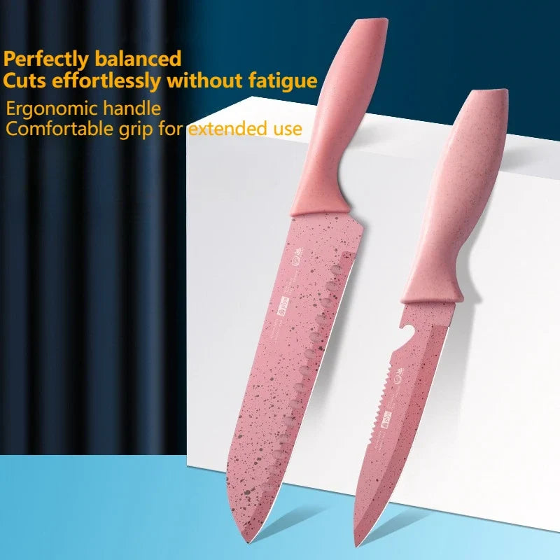 Pink Multi-Purpose Kitchen Knife – Sharp 18cm Stainless Steel