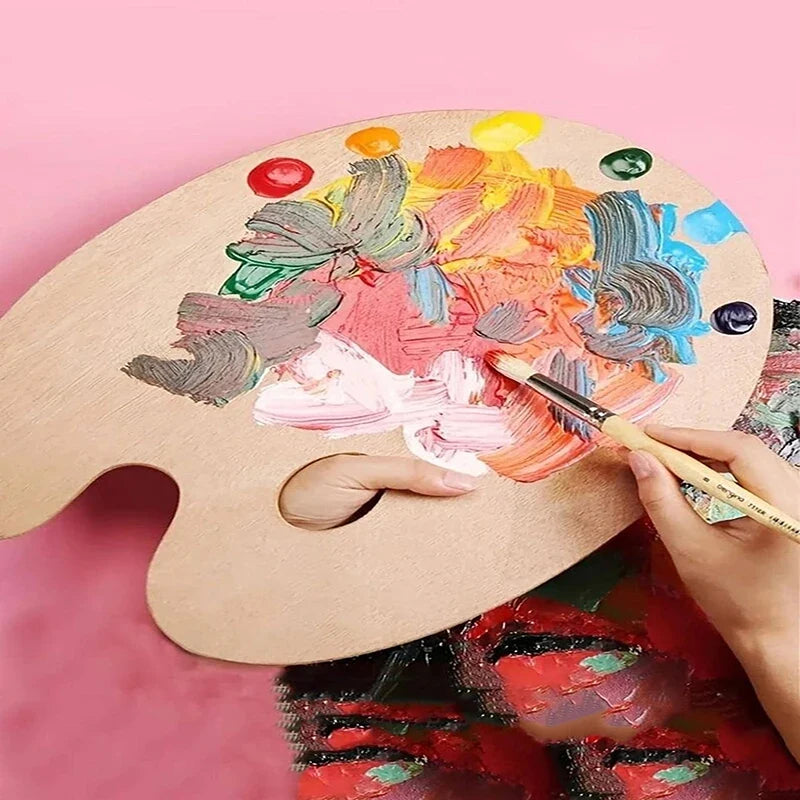 Bview Wood Watercolor Palette Oil Acrylic Painting Tool Art