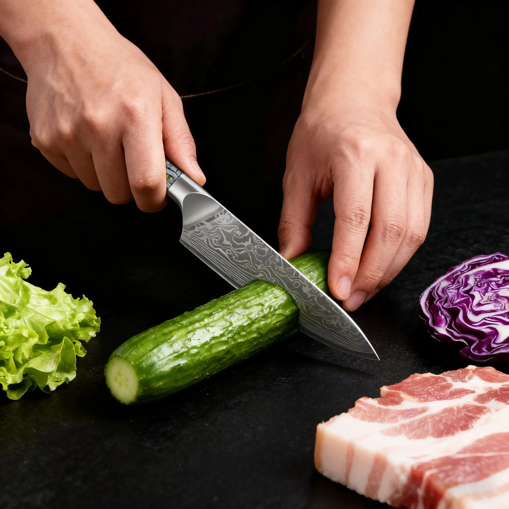 67-Layer Damascus Steel Kitchen Knife – Chef Slicing Set