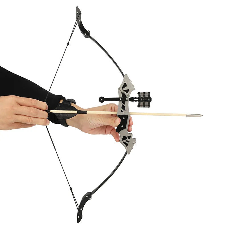 Mini Recurve Bow Archery Sets Wooden Arrows Target Paper Kids Toy