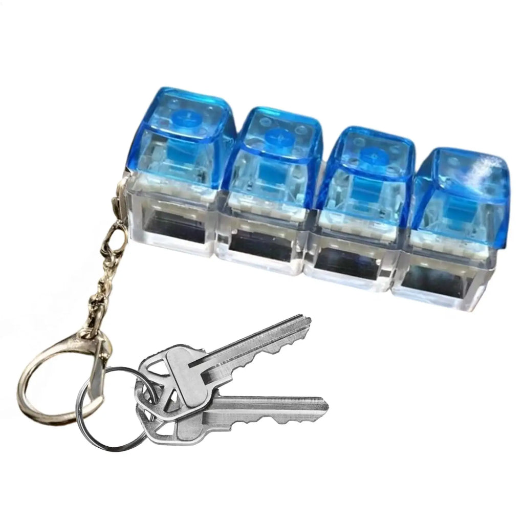 LED Keyboard Fidget Keychain Clicker Toy – Adults & Kids