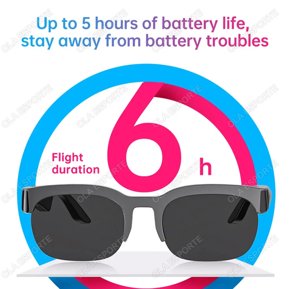 Camera Control Smart Glasses Music Sunglasses Headphones Wireless