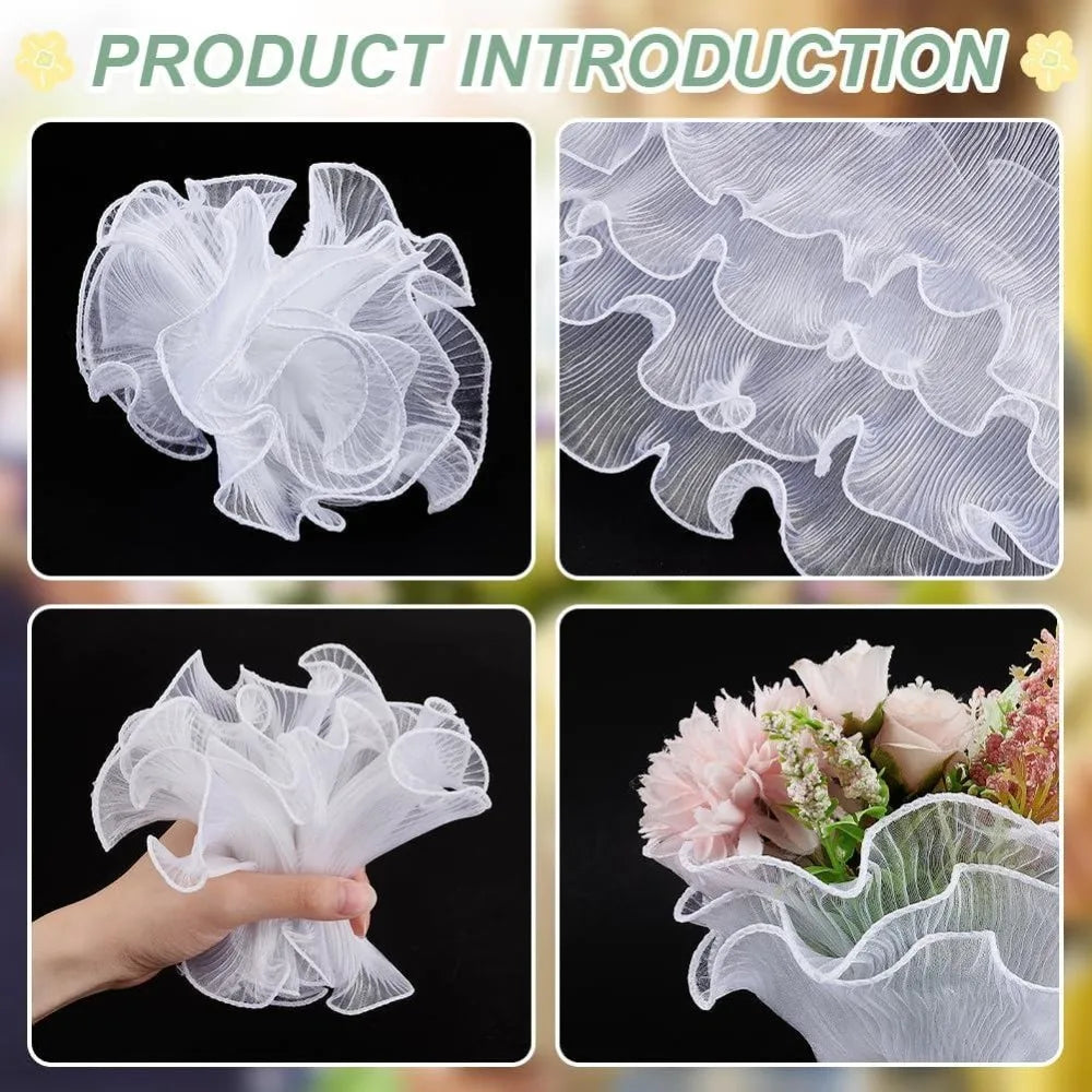 4-Pack Flower Wrapping Mesh Net Paper – Black & White Bouquet