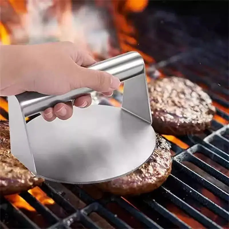 Stainless Steel Hamburger Press – Non-Stick Burger Patty Maker