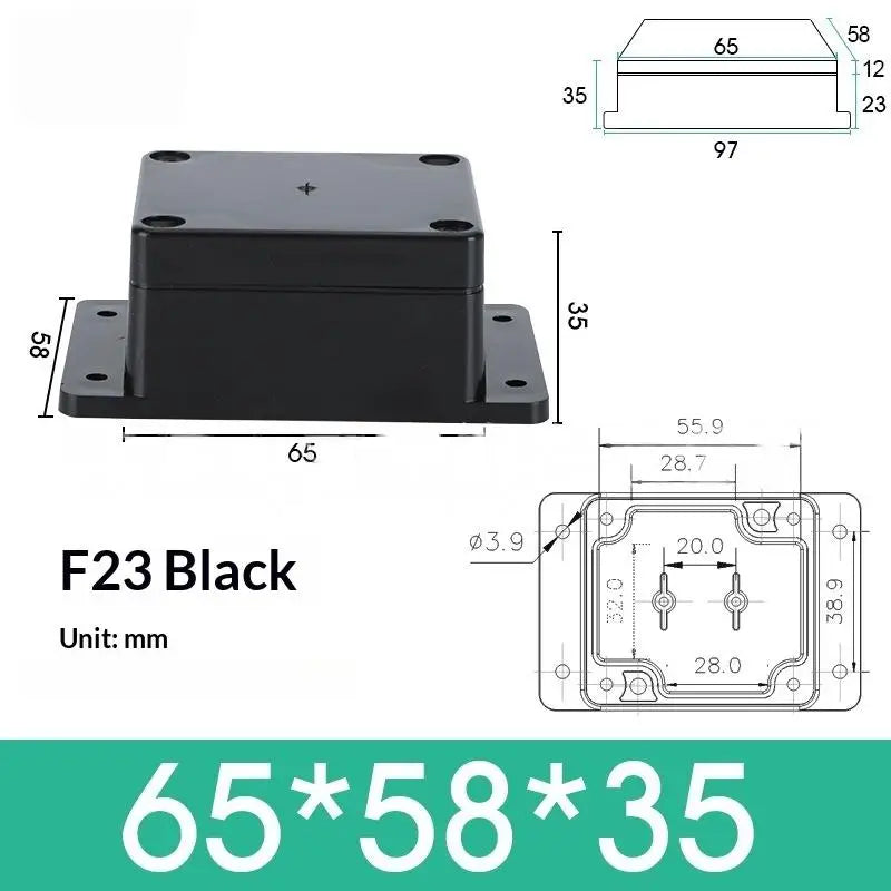 1 Plastic Electronic Project Instrument Case IP65 Waterproof Black