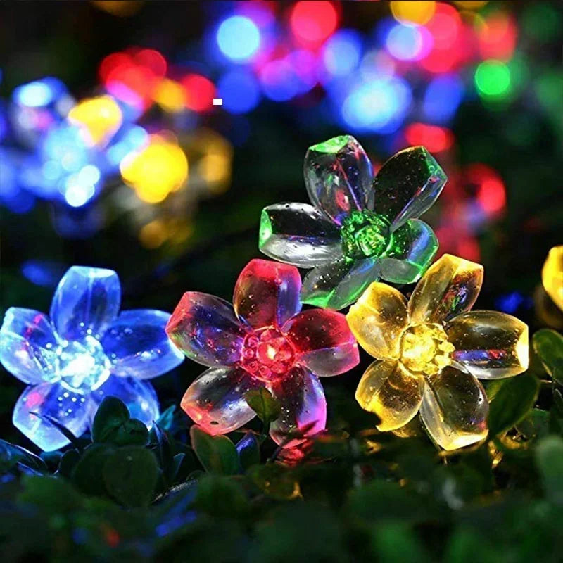 5M 20 LED Solar Cherry Flower String Lights | 8 Modes IP65