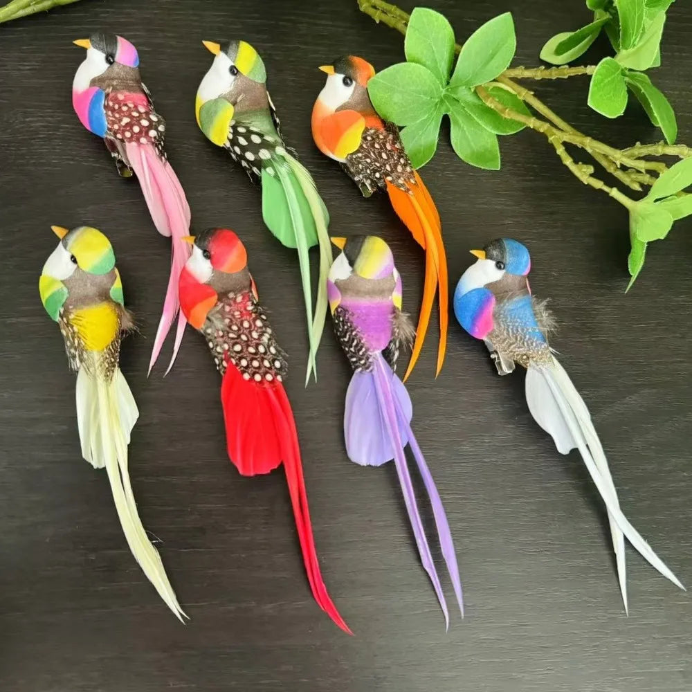 Artificial Feather Birds with Clip Set of 6 – Home & Wedding Decor