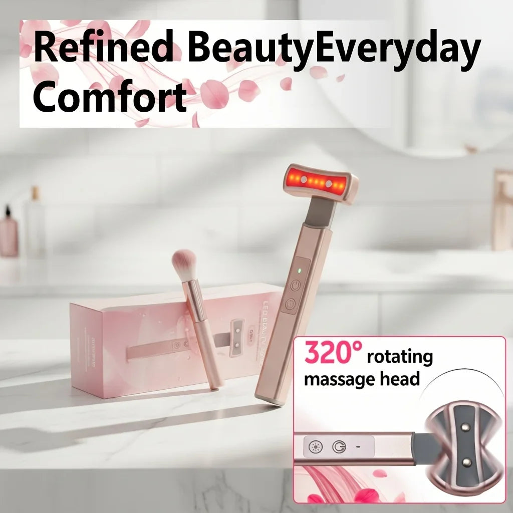 6-in-1 LED Facial & Eye Massager | Vibration & Multi-Color Modes