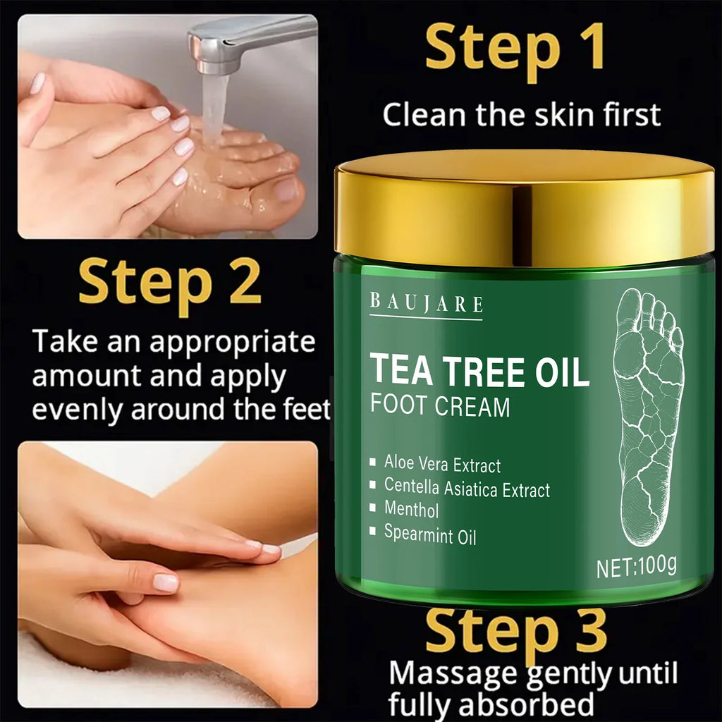 Tea Tree Oil Foot Cream – Aloe, Hyaluronic Acid & Retinol
