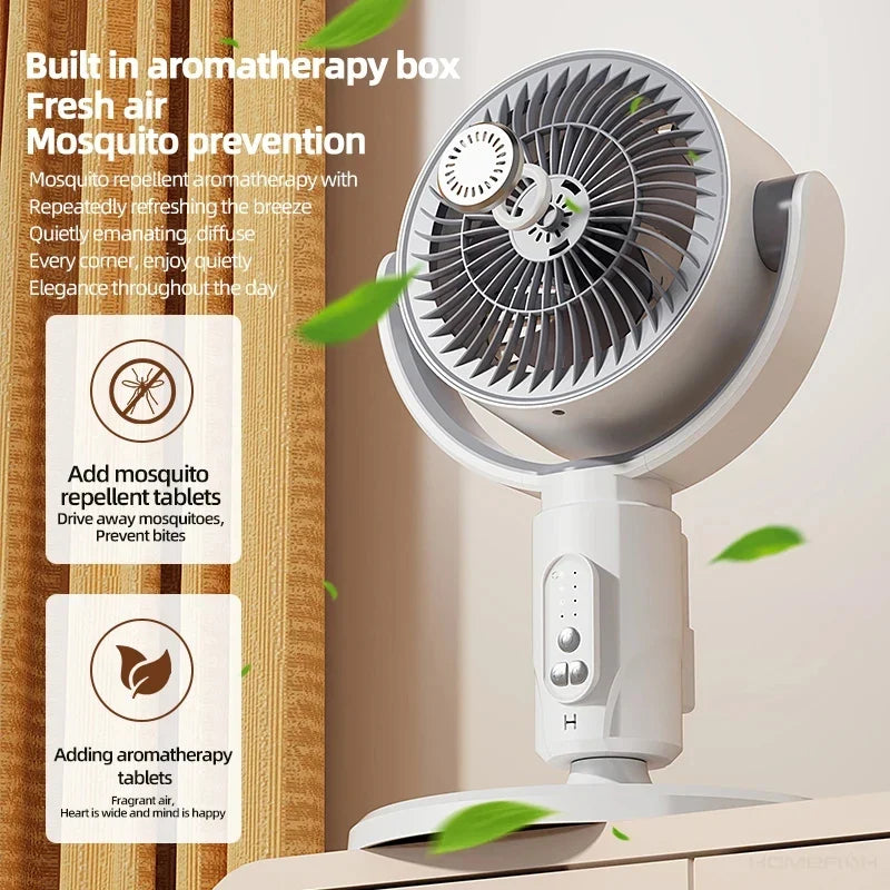 HOMEFISH 360° Smart Floor Fan | Remote & Adjustable Height
