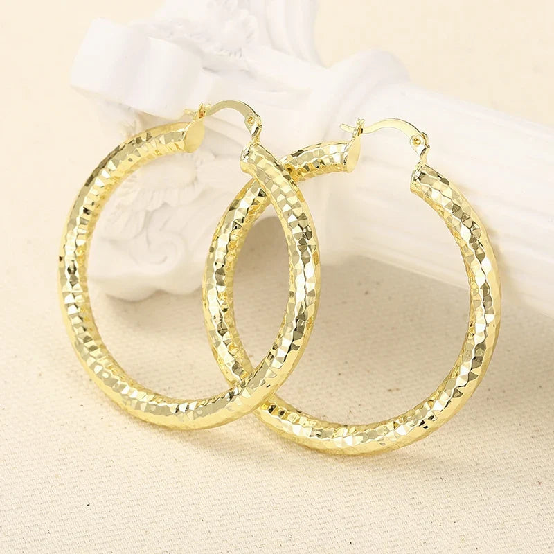 Huitan Big Circle Hoop Earrings – Sparkling Women's Jewelry