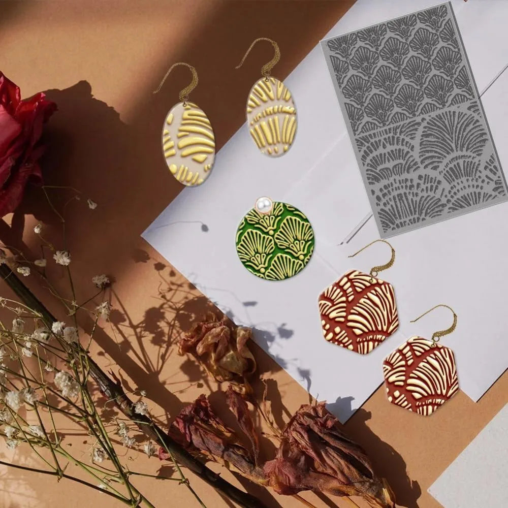 Abstract Shells Polymer Clay Texture Mat – DIY Stamp Tool
