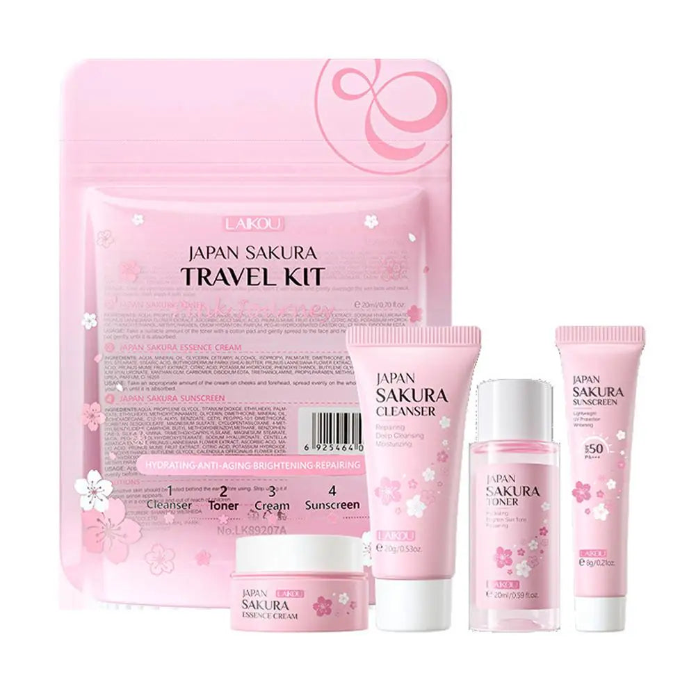 LAIKOU Sakura 4-Piece Skincare Set – Hydrating Gift Kit