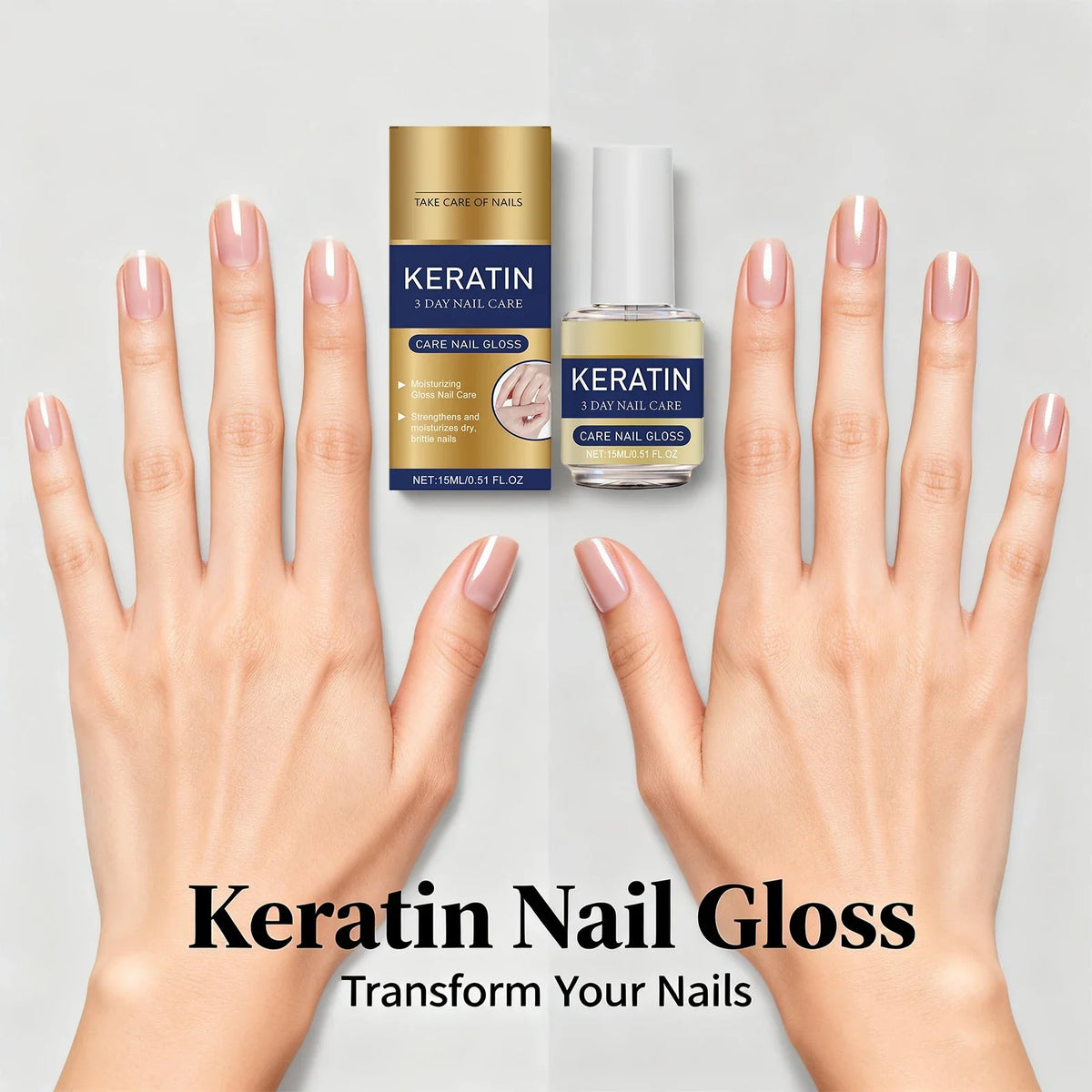 Keratin Nail Gloss 3 Day Care Repair Strengthen Improve Yellowing