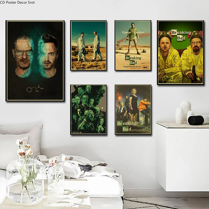 Breaking Bad Retro Kraft Paper Poster | Vintage TV Wall Art