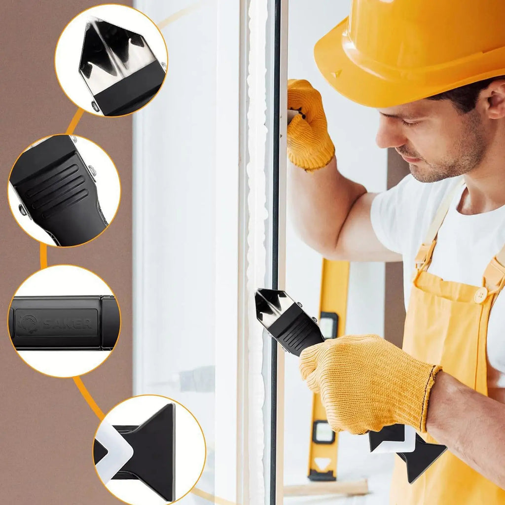 Retractable Silicone Caulking Tool Kit | Finishing & Smoothing