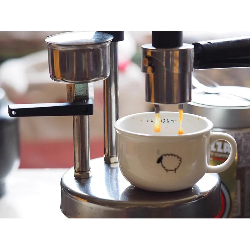 Stainless Steel Stovetop Espresso Maker – Wood Handle, 30–300ml