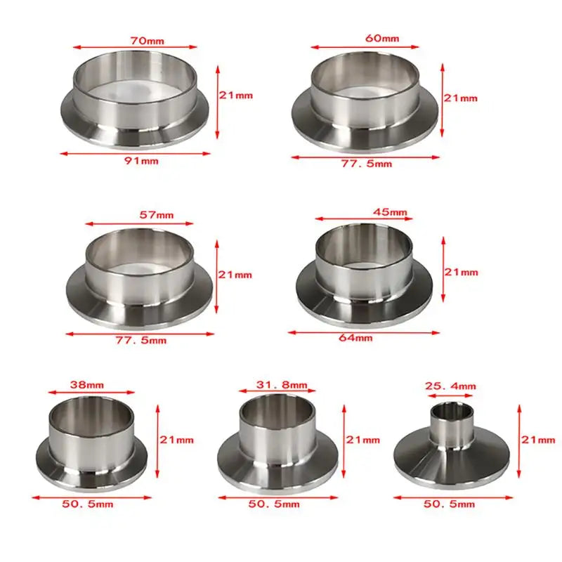 Welding Pipe Sanitary Fitting Weld Clamp Ferrule Fits Stainless Steel