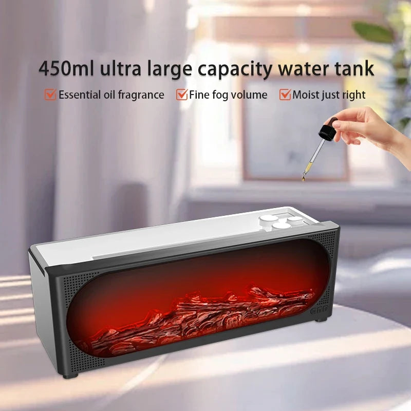 Fireplace Flame Humidifier Bluetooth Speaker & Aroma Diffuser
