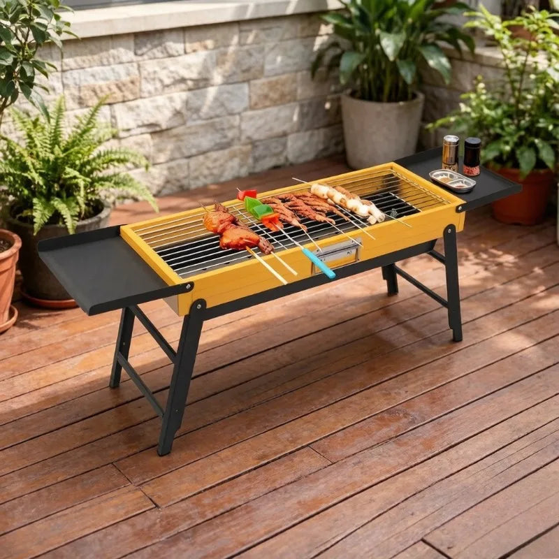 Portable Foldable Charcoal BBQ Grill – Camping & Picnic Rack