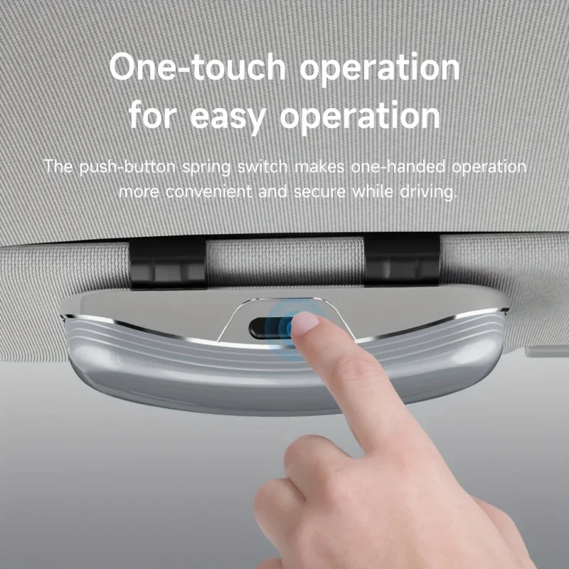 One-Touch Car Sun Visor Glasses Holder & Storage Case