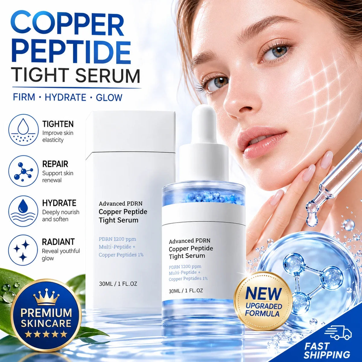 Copper Peptide Facial Serum – Firming, Lifting & Hydration
