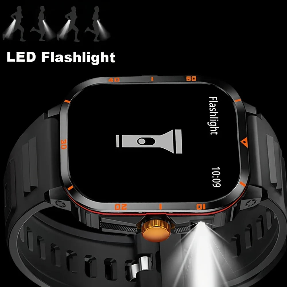 ERUN Men's Sports Smartwatch – LED Flashlight, Call & SMS