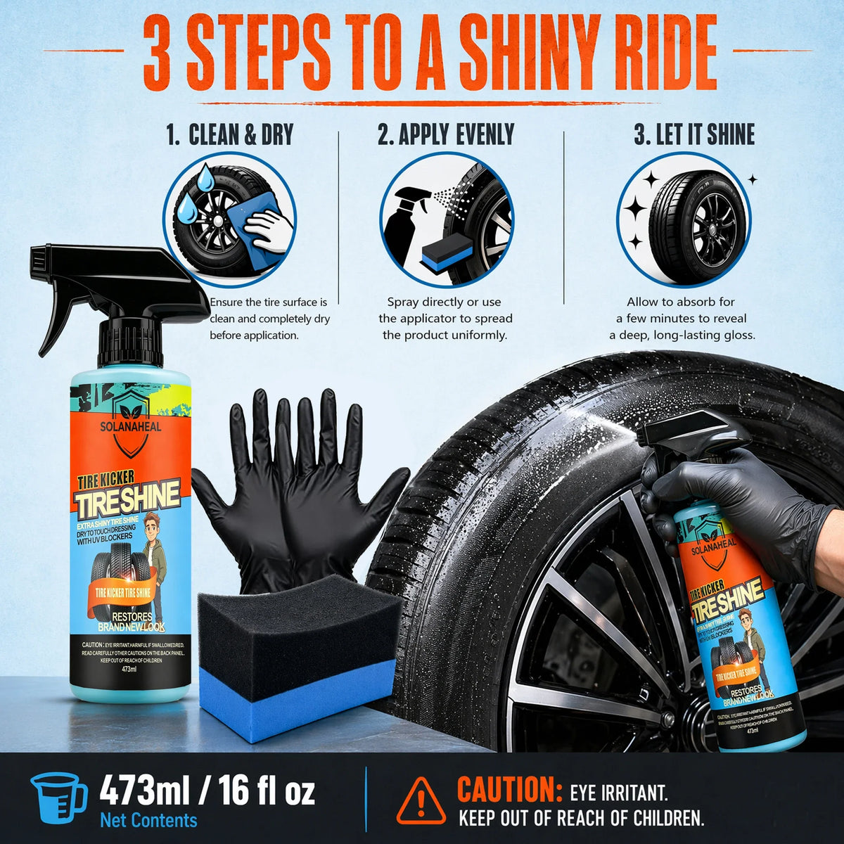 Tire Kicker Tire Shine Spray | UV Protection Tire Dressing