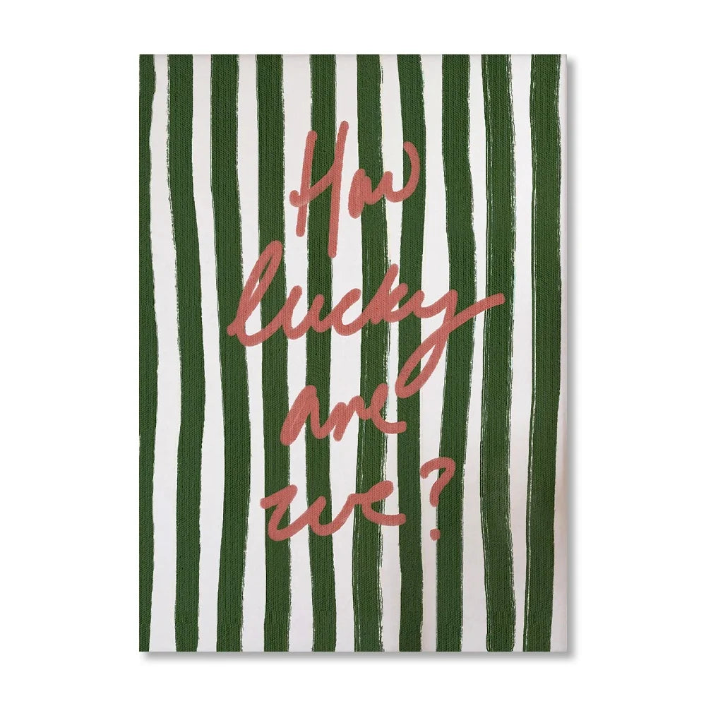 "How Lucky Are We" Unframed Retro Canvas Wall Art Print