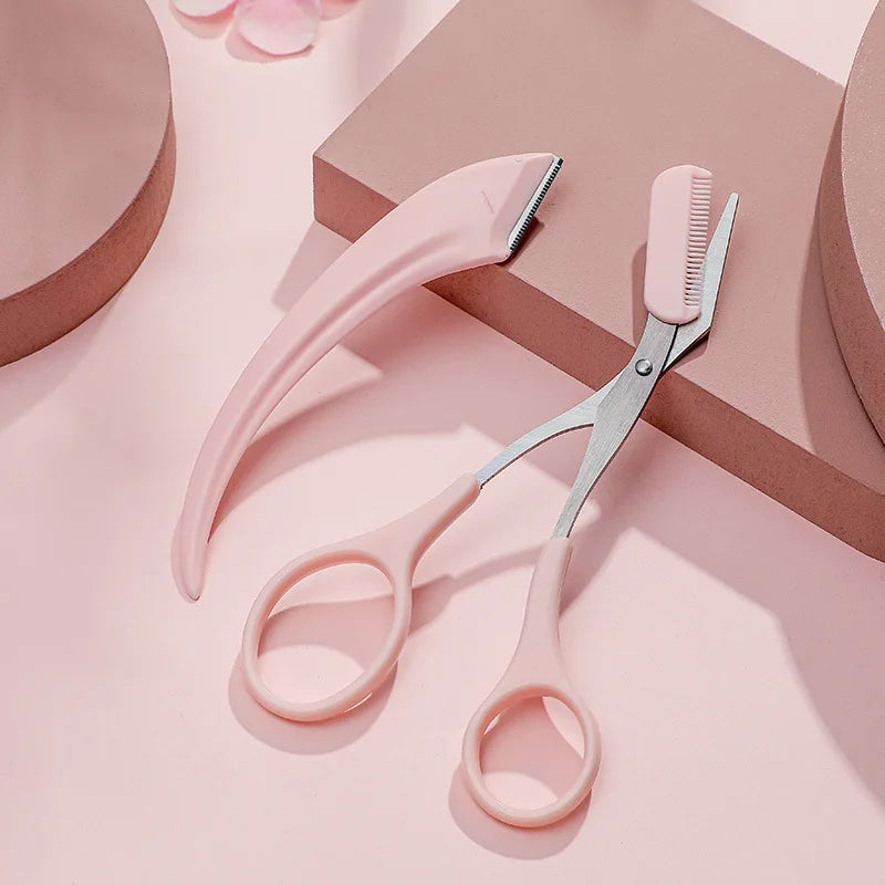 Ladies Eyebrow Trimmer Set with Comb & Scissors | Safety Tool