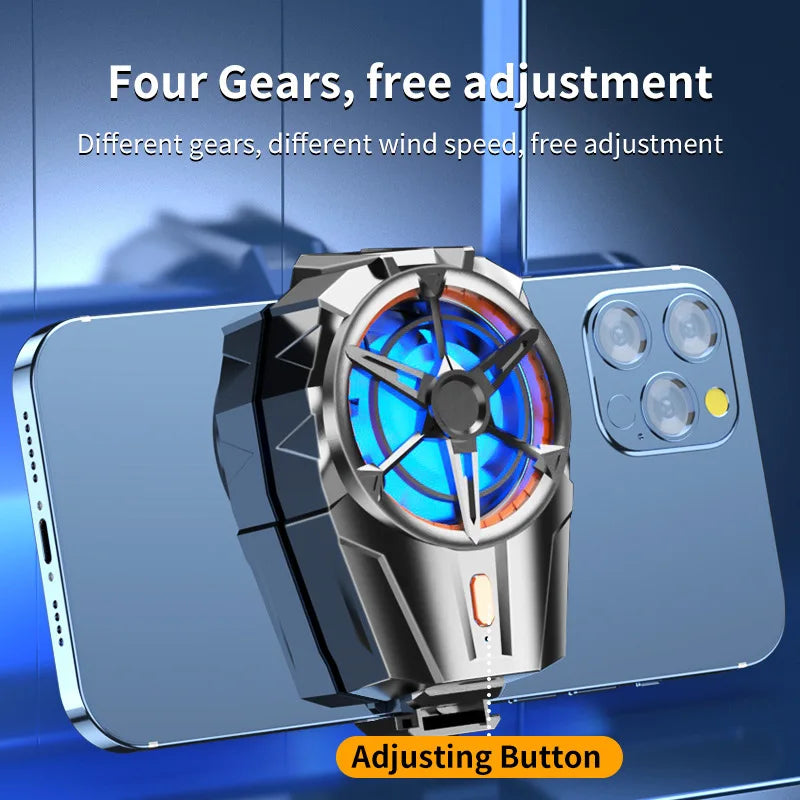 Mobile Phone Cooler Gaming Rechargeable Portable Fan Games Black