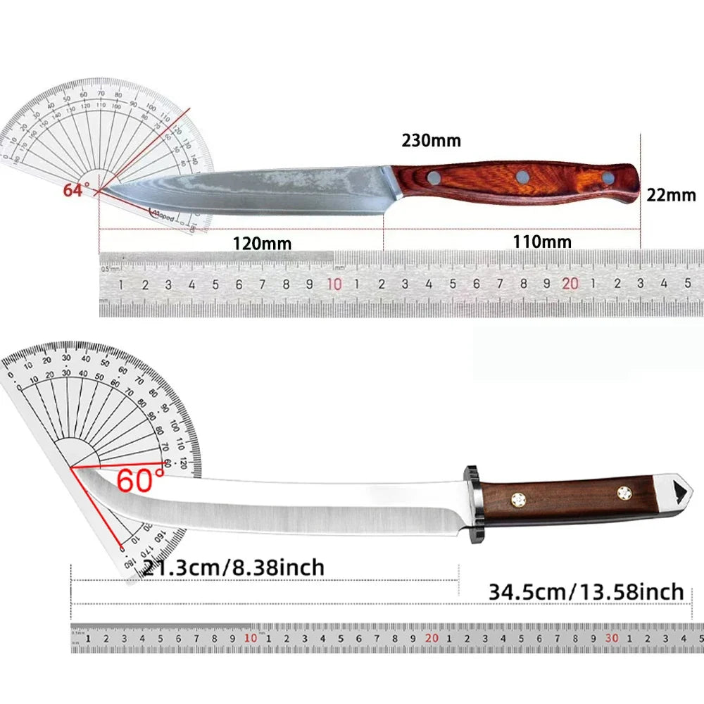 Japanese Chef's Knife – Sharp Stainless Steel & Wood Handle